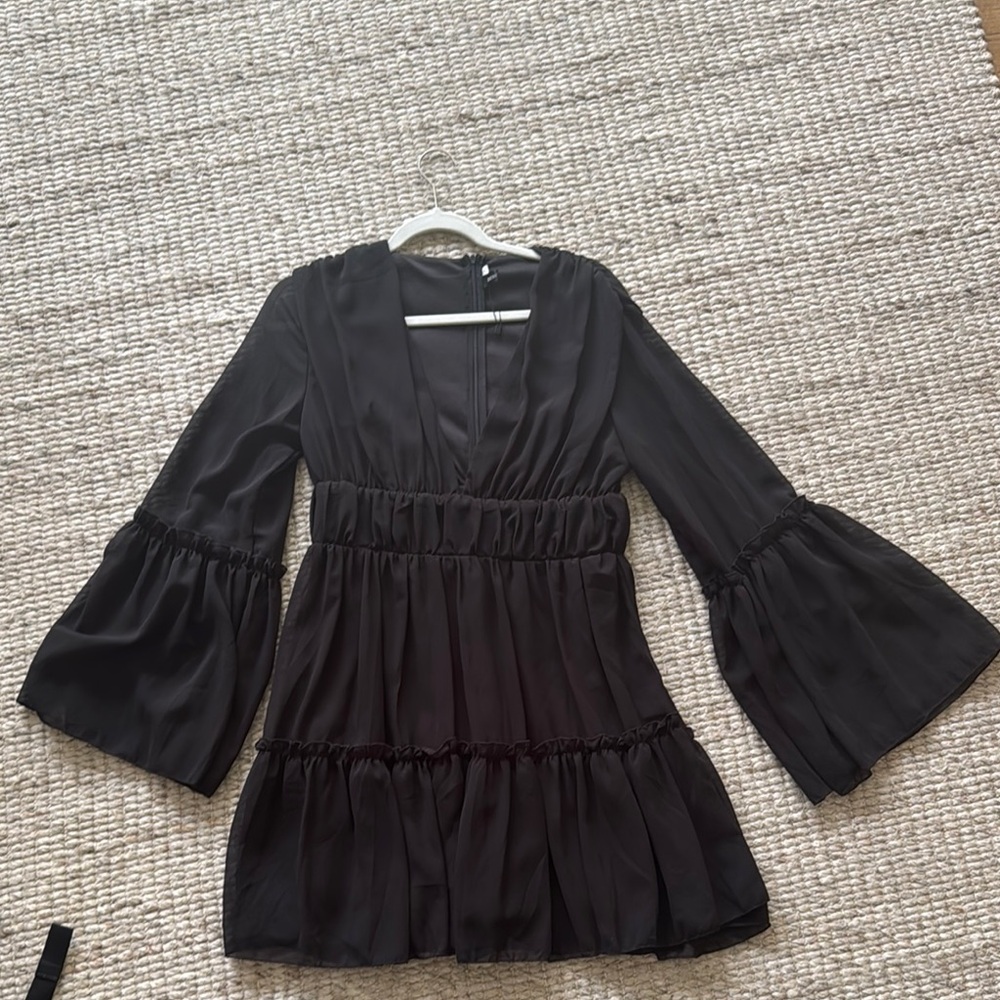 Black Bell Sleeve Dress